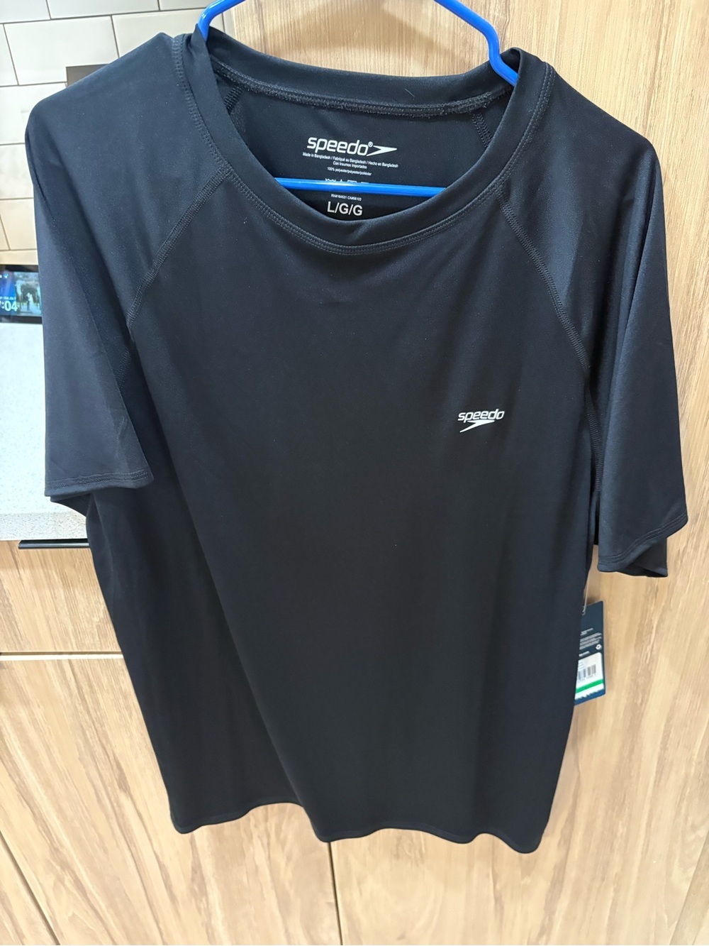 NWT Speedo Men's Black Short Sleeve Performance Tee